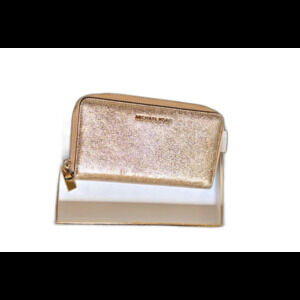 New Michael Kors Continental Zippy Wallet Metallic Gold New In Box